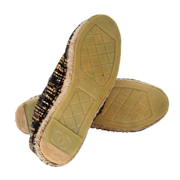 Chanel Espadrille 38 Tweed Canvas Flats CC-1109P-0016 - Picture 11 of 12